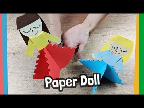 Lovely paper doll craft for kids - easy to make at home!