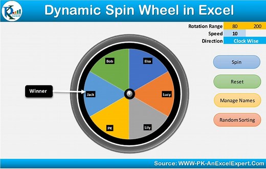Dynamic Spin Wheel in Excel - PK: An Excel Expert