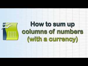 How to sum up columns of numbers (with a currency) using Open Office 4