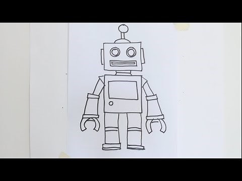 Fun Cartoon Robot Drawing Tutorial for Kids in 1 Minute! 🤖