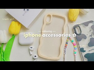 unboxing iphone xs max new accessories 🌙 | cute cases, chain, & airpods gen 3 unboxing (2023)