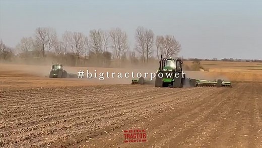 New Big Tractor Power YouTube video featuring two 45ft John Deere 2680H High Performance Disks working up 1,000 acres per day. See the full video at https://www.youtube.com/bigtractorpower | Big Tractor Power