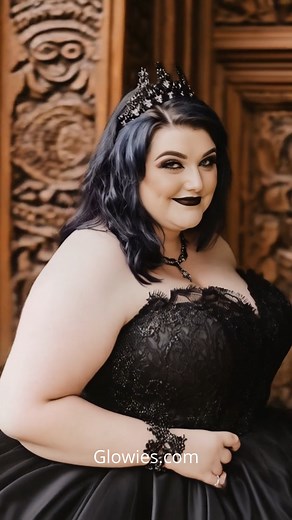 The gothic bride in black stuns in breathtaking plus size gowns made for queens of the night. Flowing lace, dramatic silhouettes, and deep black fabrics celebrate every curve with elegance and power. From velvet bodices to cascading skirts, each dress is a bold statement of beauty and individuality. Because every bride deserves to feel like dark royalty on her big day. 🖤👰‍♀️🌑 | Gothic Darling