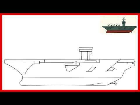 How to draw an aircraft carrier step by step — Nimitz-class