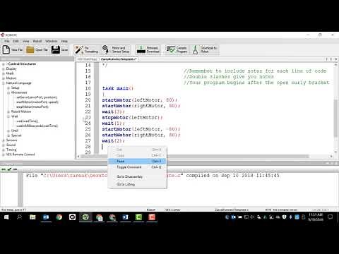 RobotC for VEX Robotics Programming Motor Movement