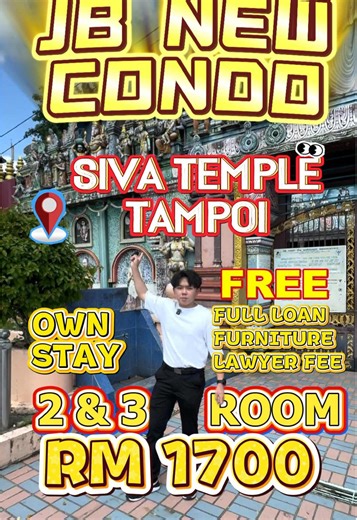 3 Room Condo RM1700 Monthly @ Tampoi Skudai 📍Location at Tampoi ｜ Perling ｜ Skudai 🚗4 min to Paradigm Mall, KIP Mall, Angsana Mall 🚗6 Min to AEON Bukit Indah & Sutera Mall 🚗15 Min TO CIQ ⏱️ 🚗20 Min TO TUAS Check Point ✅ 2 Bedroom 2 Bathroom ✅ 3 Bedrooms 2 Bathroom ✅ Monthly from RM1700 ✅ Full Loan ✅ Malaysian only ( Work SG & MY can applied) 🎁 𝐒𝐮𝐩𝐞𝐫 𝐏𝐫𝐨𝐦𝐨𝐭𝐢𝐨𝐧 𝐏𝐚𝐜𝐤𝐚𝐠𝐞： 🆓 Kitchen Cabinets (Full Set) 🆓 Exhaust Hood & Hob 🆓 Digital Lock 🆓 Air Conditioner 🆓 Build-in Wa