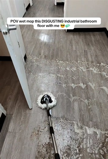 Wet Mop This Disgusting Bathroom Floor with Me