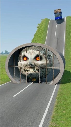 Long Capsule Buses vs Drain Pipe - BeamNG.Drive