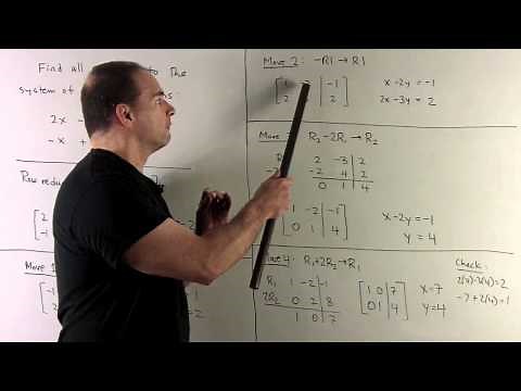 Row Reduction for a System of Two Linear Equations