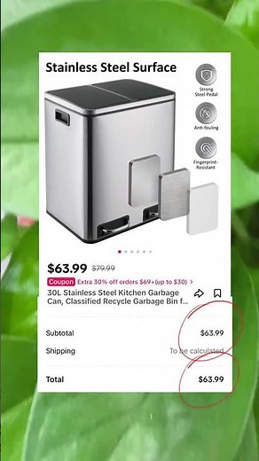 Smart Recycling Bin for Kitchen & Living Room with Removable Buckets