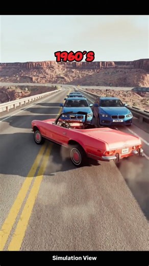 🚗 Car Sim TV on Instagram: "Car stability simulation from 1960s to 1980s. See how vehicle behavior has evolved over time. #cars #automotive #simulation #animation #technology"