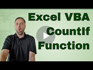 VBA Excel CountIf Function in VBA Code