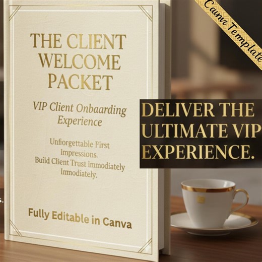 The Welcome Packet | VIP Customer Experience Kit | Luxury Coach Asset | Gold & Cream - Etsy