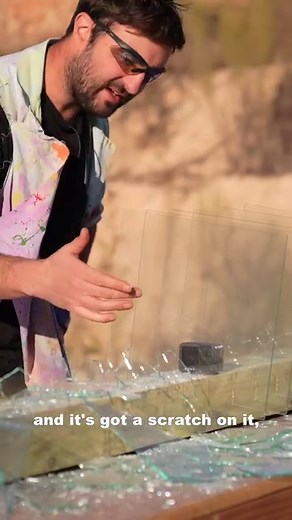 Shattering glass panes like “boom boom” #SlowMo #SlowMoGuys #Ballistics | The Slow Mo Guys
