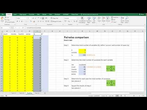 Excel - Cochran's Q post-hoc Dunn test