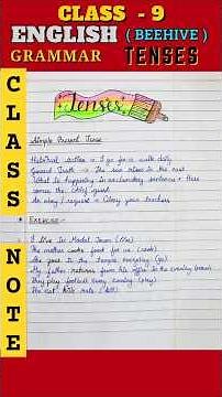 Tenses Notes - Class 9 English Grammar (Beehive) | #notes #englishgrammar #shortvideo