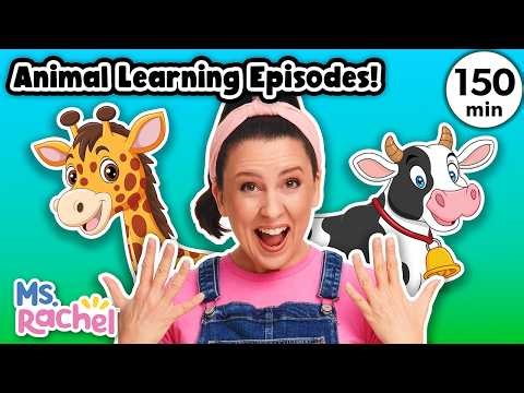 Animal Learning for Toddlers with Ms Rachel - 3 Full Episodes - Learn Animal Sounds - Best Videos
