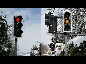 Pelican Crossing Traffic Lights in the Snow!