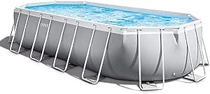 INTEX 26797EH Prism Frame Premium Oval Above Ground Swimming Pool Set: 20ft x 10ft x 48in – Includes 1500 GPH Cartridge Filter Pump – Removable Ladder – Pool Cover – Ground Cloth