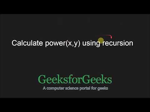 Calculate power (x,y) using recursion | GeeksforGeeks