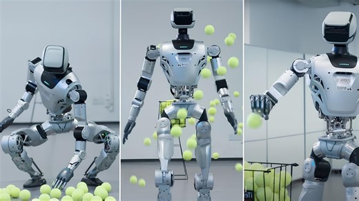 Video: Chinese humanoid robot picks up tennis balls like a human