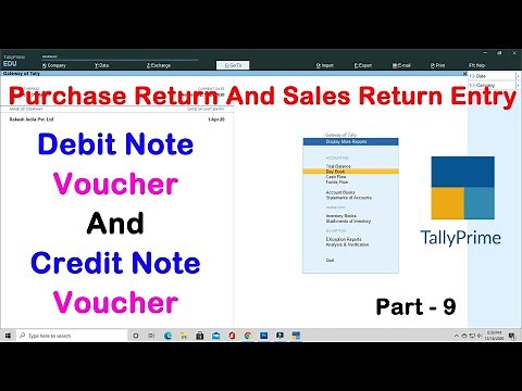 Debit Note And Credit Note Voucher Entry In Tally Prime, Purchase And Sales Return Entry Tally Prime