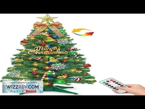 Remote Control 3 FT Artificial Mini Christmas Tree Tabletop Small Christmas Tree with 50