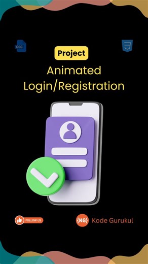 Kode Gurukul | Web Development | HTML | JavaScript | CSS on Instagram: "🔥Animated Login/Registration Form.🔥 Made using HTML, CSS and JavaScript. 👉👉Code: Comment "Great" for code LINK. . . Follow ❤️@kodegurukul_webmaster❤️ for more interesting videos like this. . . Hastags🏷️ : #animation #login #registration #form #css glowing html html5 css3 csstricks cssanimation learnhtml learncss csstips csstipoftheday webdeveloper ui ux uidesign uxdesign webdesign webdevelopment frontenddeveloper fronte