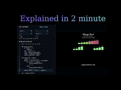 Merge Sort Visualized Line by Line | Python Algorithm Trace #coding #python