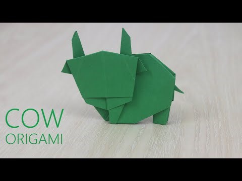 How to Make an Origami Cow Easy - Origami Cattle - Paper Cow instructions