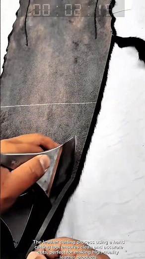 Precision leather cutting with hand cutting tool for craftsmanship