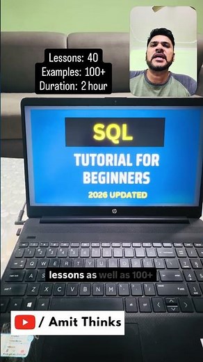 Learn SQL in 2 hours #amitthinks #sqlserver #sqlforbeginners #sqltraining #mssqlserver #sql