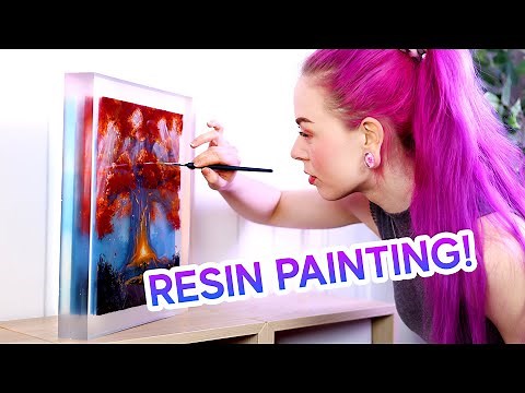 Painting my First Layered Resin Painting (it's 3D!)