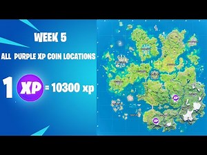 All Week 5 Purple Xp Coin Locations! Fortnite Week 5 Xp Coins - Fortnite Chapter 2 Season 3