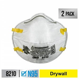 3M 8210 N95 Drywall Sanding Performance Disposable Respirator (2-Pack) 8210DA1-A