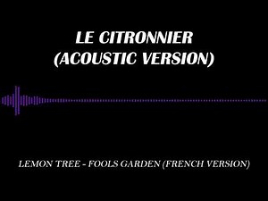 Le Citronnier (Lemon Tree - Fool's Garden (French Version/Version Française)) - ACOUSTIC