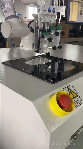 Cobot robot with glue dispensing system #collaborative