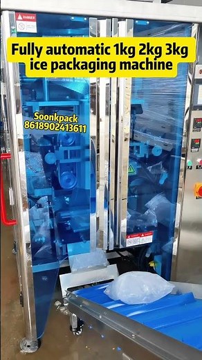 fully automatic 1kg 2kg 3kg ice cube packaging machine #icepackingmachine