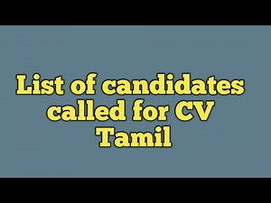 Pg trb final list called for CV, Tamil