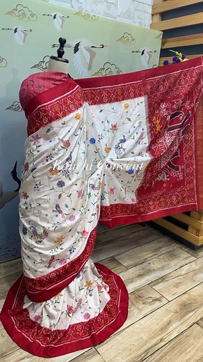 Petit point is a type of fine needlepoint embroidery, while patola sarees are known for their intricate patterns created through a dyeing process. Combining these two could result in a unique and intricate textile piece. | Ranchi Convent