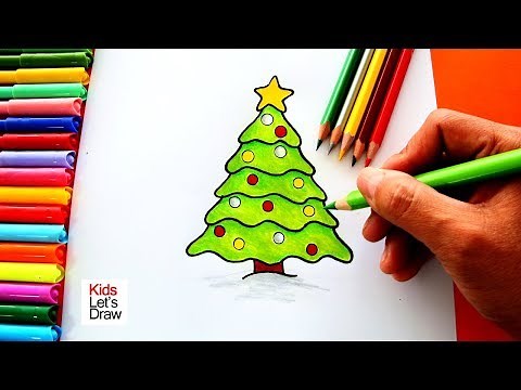 Cómo dibujar un Árbol de Navidad #01: Manera fácil utilizando lápices de color