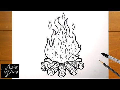 How to Draw a Campfire Easy Step by Step