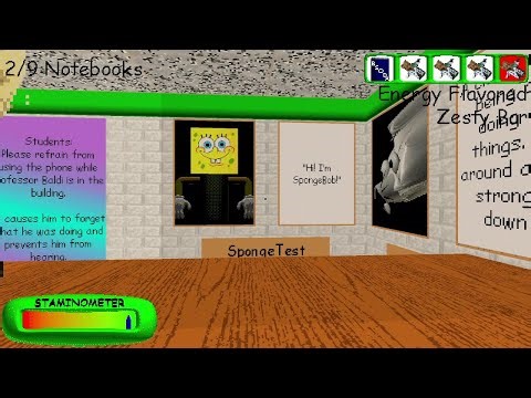 Spongebob in Baldi's Basics Plus (BB+ V0.5.2 Mod)
