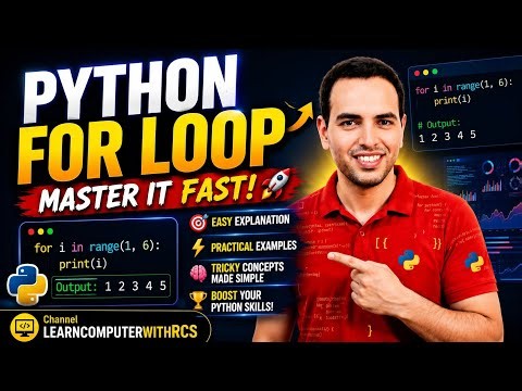 🚀Python For Loop Master It Fast! 🚀 | Complete Tutorial for Beginners | Learn Computer With RCS