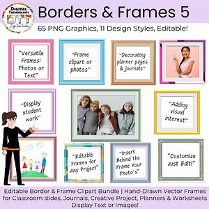 Hand-drawn Frame Clipart Bundle, Editable Vector Borders (PNG) - Etsy