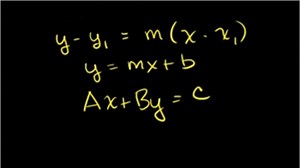Writing linear equations in all forms