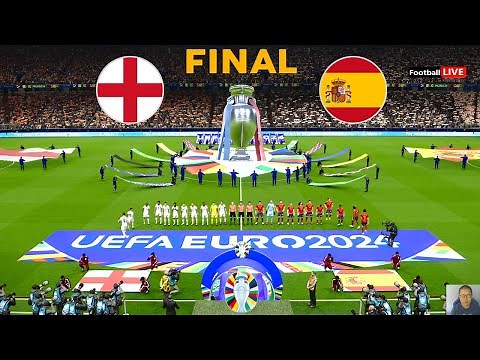 ENGLAND vs SPAIN - Final UEFA Euro 2024 | Full Match All Goals | Realistic PES Gameplay