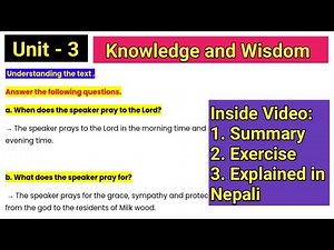 Knowledge and wisdom Exercise | Summary in Nepali | Bertrand Russell | Class 12 English