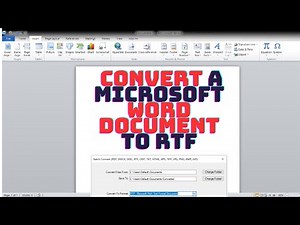 How to Convert a Microsoft Word Document to Rtf - how to convert rtf to microsoft word document ?