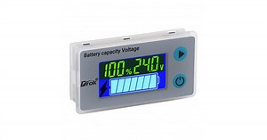 24V Battery Capacity Monitor with Fahrenheit Temperature DROK 10-100V 24V 36V 48V Digital Battery Status Tester Meter Remaining Percentage Level Voltage  Power Indicator Panel Gauge for Marine RV